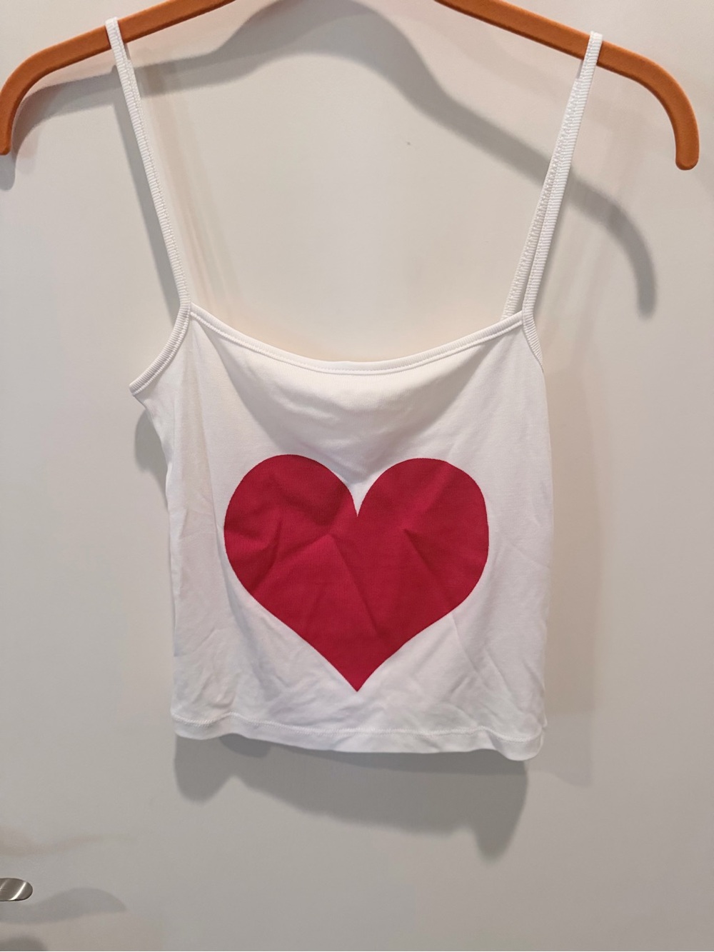 Selkie White Tank Top with Red Heart Graphic